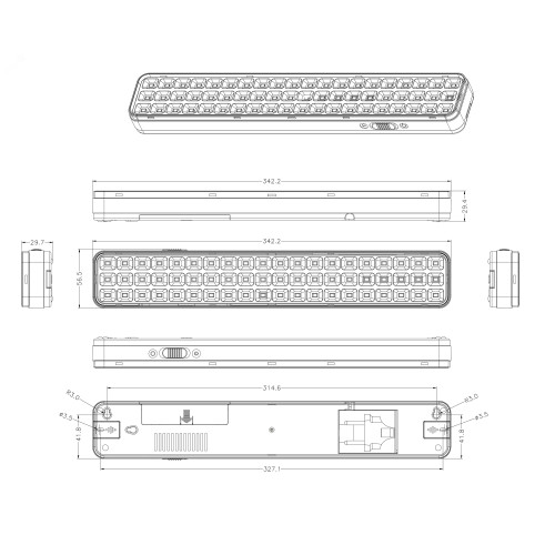 Светильник светодиодный аварийный постоянный DBA-106-0-20 60LED 6ч IP20 24/864