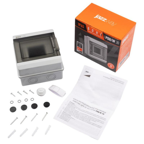 Бокс модульный накладной PDB/W 3005 GR (ЩРН-ПГ- 5) IP65 пластик. Pro JazzWay 5071964 Бокс модульный накладной PDB/W 3005 GR (ЩРН-ПГ- 5) IP65 пластик. Pro JazzWay 5071964