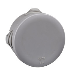 MULTIBOX Коробка распред. откр. установки D80x40, габариты D100х48, IP55, 4 сальника СЕРАЯ