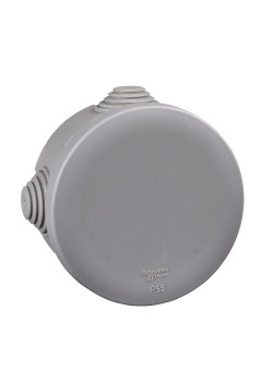 MULTIBOX Коробка распред. откр. установки D80x40, габариты D100х48, IP55, 4 сальника СЕРАЯ
