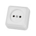 Розетка 2П открытой установки IP20 10А, белая Розетка 2П открытой установки IP20 10А, белая