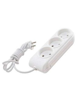Удлинитель 3х2м без заземл. 10А IP20 защ. шторки Makel N3010031