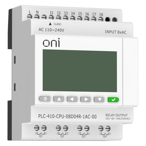 ПЛК 410 Модуль ЦПУ 8 DI 4 RO 220В AC с Ethernet портом с экраном ONI
