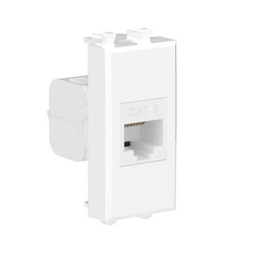 Компьютерная розетка RJ-45 без шторки модульная, кат.6, Avanti, белое облако, 1 модуль Компьютерная розетка RJ-45 без шторки модульная, кат.6, Avanti, белое облако, 1 модуль