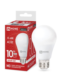 Лампа светодиодная низковольтная LED-MO-PRO 10Вт грушевидная матовая 4000К нейтр. бел. E27 900лм 12-48В IN HOME 4690612038032