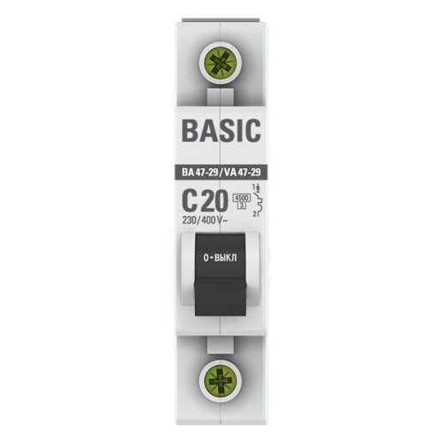 Авт. выкл. ВА 47-29 1P 20А (C) 4,5кА BASIC