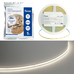 Светодионая лента LS532 COB 320SMD(2110) 10Вт/м 24V 5000*5*1.8 4000K IP20