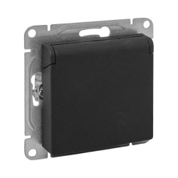 Механизм роз., 16А, IP44, с.з., с.ш., c крышкой, чёрн. Эпика EKF