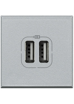 Axolute разъём для зарядки 2хUSB, алюминий