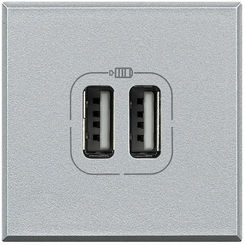 Axolute разъём для зарядки 2хUSB, алюминий