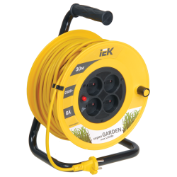 GARDEN Катушка УК30 4 места без заземления с термозащитой 2х0,75мм2 30м IEK