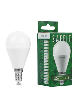 Лампа светодиодная SAFFIT SBG4520 Шарик E14 20W 230V 6400K