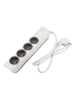 Удлинитель 4х1.4м с заземл. с выкл. бел. ET-04-140W JAZZway 5051799