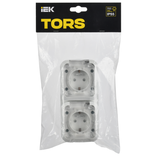 TORS Розетка 2-местная вертикальная 16А IP55 TS332 белый IEK TORS Розетка 2-местная вертикальная 16А IP55 TS332 белый IEK