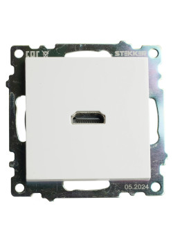 Розетка HDMI 2.1, Type A  (механизм), STEKKER GLS00-7118-01, серия Катрин, белый
