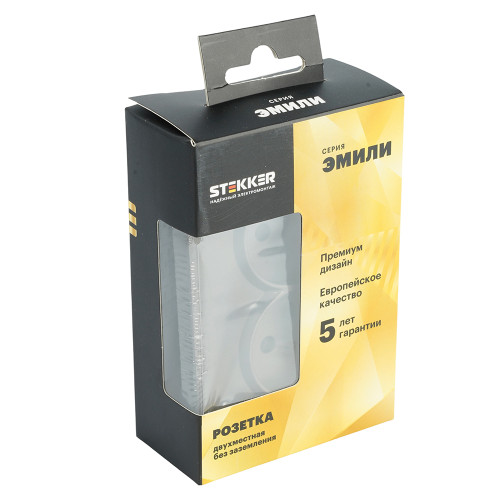 Розетка 2-местная с защитной шторкой, STEKKER, б/з, 250В, 16А, серия Эмили, RST10-5116-09, антрацит, soft touch Розетка 2-местная с защитной шторкой, STEKKER, б/з, 250В, 16А, серия Эмили, RST10-5116-09, антрацит, soft touch