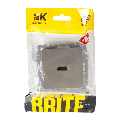 BRITE Розетка HDMI РHDMI-0-БрС сталь IEK BRITE Розетка HDMI РHDMI-0-БрС сталь IEK