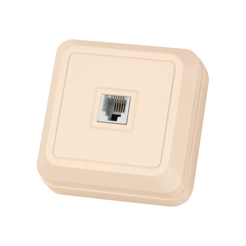 Розетка TФ (RJ-11) открытой установки IP20, сл. кость 