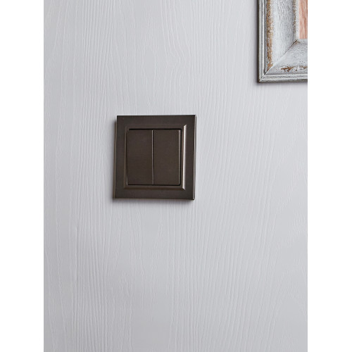 BRITE Выключатель 2-клавишный 10А в сборе ВСР10-2-0-БрТБ темная бронза IEK BRITE Выключатель 2-клавишный 10А в сборе ВСР10-2-0-БрТБ темная бронза IEK