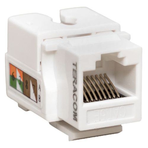 Модуль Keystone TERACOM PRO Cat.5E RJ-45 неэкран. 110 IDC 90 град. белый