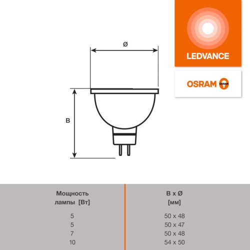 Лампа светодиодная LED G4 Value LVMR1675 7W/927 CRI95 7Вт 2700К 700лм рефлектор матов. GU5.3 12-12В OSRAM 4610590510115 Лампа светодиодная LED G4 Value LVMR1675 7W/927 CRI95 7Вт 2700К 700лм рефлектор матов. GU5.3 12-12В OSRAM 4610590510115