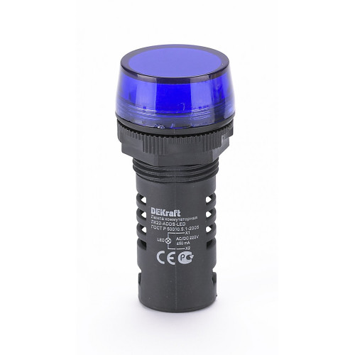 Лампа комм. ADDS D22 LED син.220В AC/DC ЛK-22