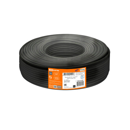 Провод ПуВ (ПВ-1) 1х6,0 ГОСТ (200м), черный TDM