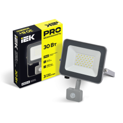 Прожектор светодиодный СДО 07-30Д с датчиком движения IP54 серый IEK