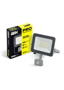 Прожектор светодиодный СДО 07-30Д с датчиком движения IP54 серый IEK