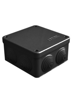 Коробка распределительная ОП 105х105х56мм IP54 7 выходов 4 гермоввода крышка на винтах материал - полипропилен черн. Epplast 110045