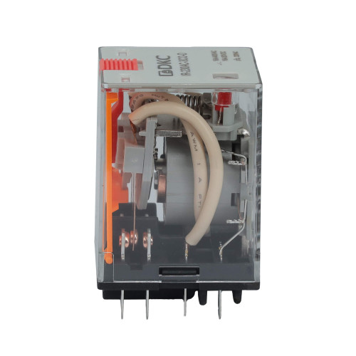 Реле миниатюрное силовое, 3CO, ком. ток 16А, AgSnO2, напряжение 230V AC, опция: тест-кнопка+светодиод Реле миниатюрное силовое, 3CO, ком. ток 16А, AgSnO2, напряжение 230V AC, опция: тест-кнопка+светодиод