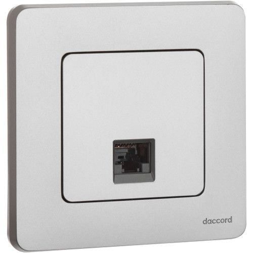 INSPIRIA Розетка компьютерная RJ45 категория 6 UTP алюминий INSPIRIA Розетка компьютерная RJ45 категория 6 UTP алюминий