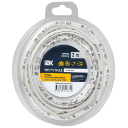 Трубка термоусадочная ТТУ нг-LS 5/2,5 белая (2м/упак) IEK
