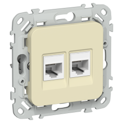FLITE Розетка 2-местная компьютерная RJ45 категория 5Е UTP РК5е-2-0-ФлН навахо IEK