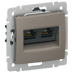 IEKVALENA Розетка компьютерная двойная RJ45 категория 5Е UTP 6945351 капучино IEK