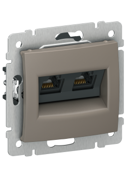 IEKVALENA Розетка компьютерная двойная RJ45 категория 5Е UTP 6945351 капучино IEK
