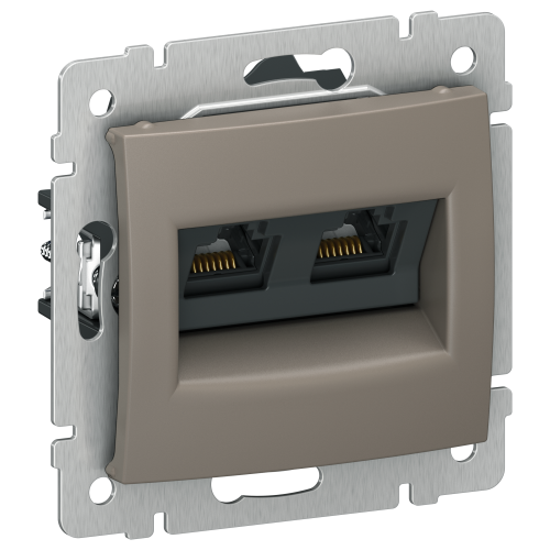 IEKVALENA Розетка компьютерная двойная RJ45 категория 5Е UTP 6945351 капучино IEK