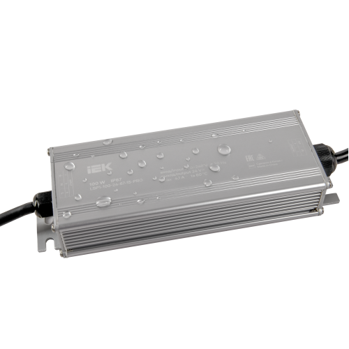 Драйвер LED ИПСН-PRO 100Вт 24В блок - шнуры IP67 IEK