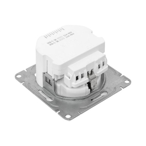 Механизм розетки с USB-C - 2шт, 16А, с з., со шт., бел. Эпика EKF Механизм розетки с USB-C - 2шт, 16А, с з., со шт., бел. Эпика EKF