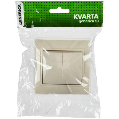 KVARTA Выключатель 2-клавишный 10А ВС10-2-0-ККм-44 кремовый GENERICA KVARTA Выключатель 2-клавишный 10А ВС10-2-0-ККм-44 кремовый GENERICA