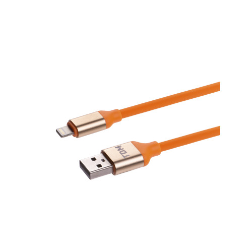 Дата-кабель, ДК 15, USB - Lightning, 1 м, силиконовая оплетка, оранжевый, TDM Дата-кабель, ДК 15, USB - Lightning, 1 м, силиконовая оплетка, оранжевый, TDM