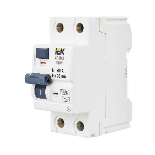 ARMAT Выключатель дифференциального тока R10N 2P 40А 30мА тип AC IEK