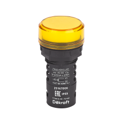 Лампа коммутационная ADDS D22 LED желтый 12В AC/DC ЛK-22 IP55