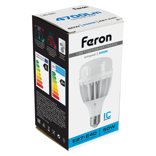 Лампа светодиодная Feron LB-65 E27-E40 50W 175-265V 6400K Лампа светодиодная Feron LB-65 E27-E40 50W 175-265V 6400K