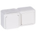 Выключатель + 2К+З розетка с защитными шторками - 16 A - 250 В~ - Quteo IP 44 - Белый Выключатель + 2К+З розетка с защитными шторками - 16 A - 250 В~ - Quteo IP 44 - Белый