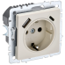 BRITE Розетка 1-местная с заземлением с защитными шторками 16А с USB A+C 18Вт РЮш11-1-БрКр бежевый IEK