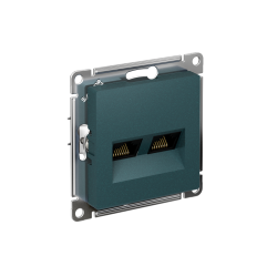 ATLASDESIGN РОЗЕТКА двойная компьютерная RJ45+RJ45 кат. 5e, механизм, ИЗУМРУД