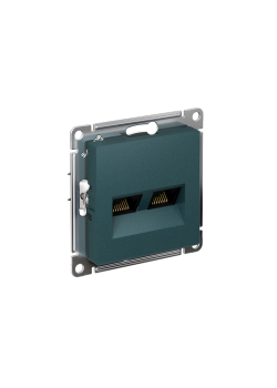 ATLASDESIGN РОЗЕТКА двойная компьютерная RJ45+RJ45 кат. 5e, механизм, ИЗУМРУД