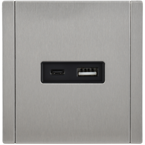 FORTE&PIANO Розетка USB A+C 3,1А FP750M металл никель IEK