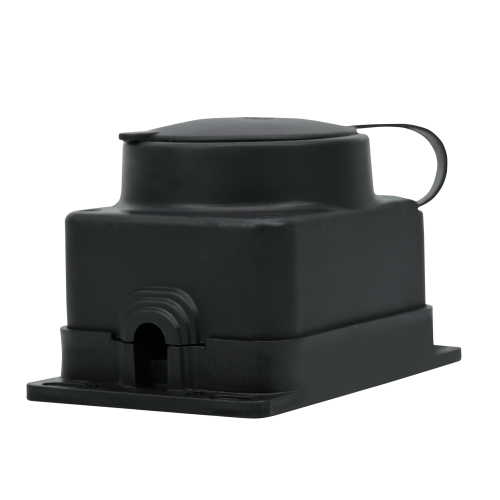 MULTISET Розетка 2К+З открытой установки каучуковая 16 А/250 В IP44 ЧЁРНАЯ